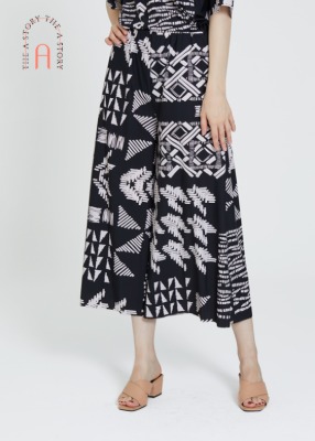 [THE A STORY] S/S Printed skirt pants_Drawing (CDMDPW03)_BK